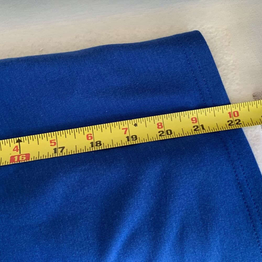 Oversized Royal Blue Tee Soft Knit Layered Sleeves Minimal Vibe (M) - Picture 7 of 7